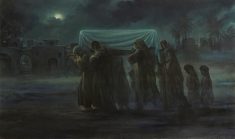 نقاشی جانسوز تشییع جنازه حضرت زهرا سلام الله علیها
